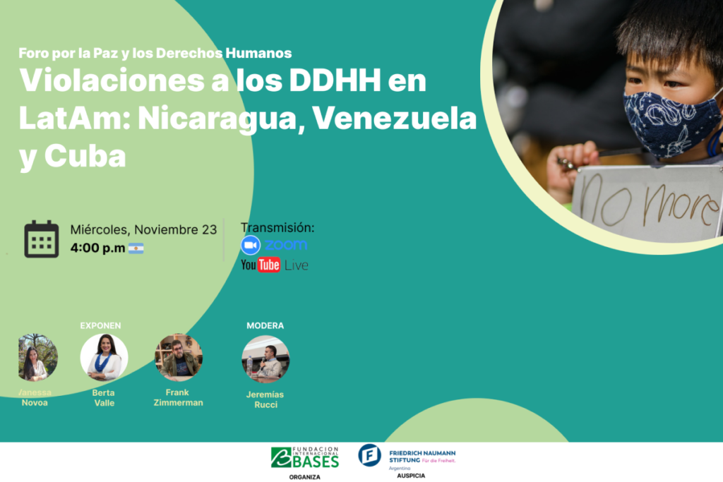 23/11 Webinario «Violaciones a los DDHH en LatAm: Nicaragua, Venezuela y Cuba»